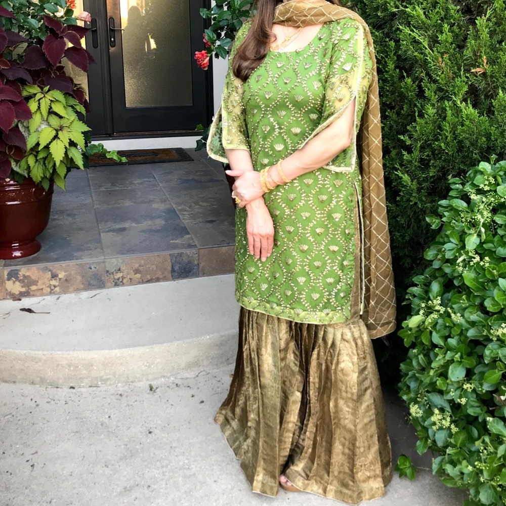 3 piece mehndi suit